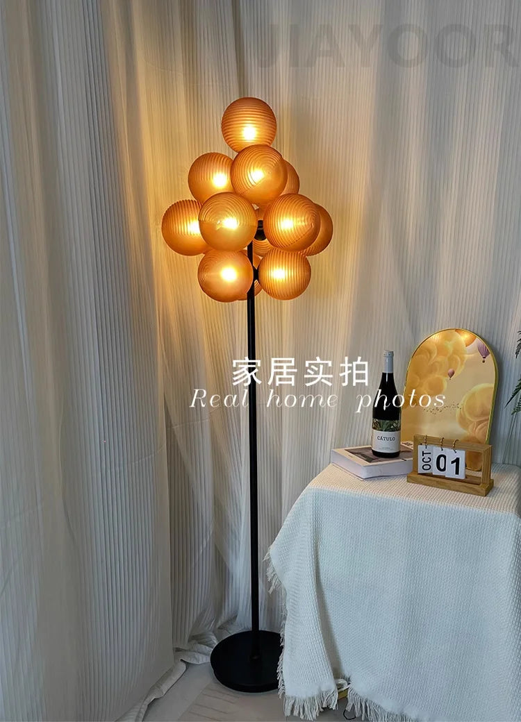 The Grape Cluster — Sculptural Glass Floor Lamp with Warm LED Glow
