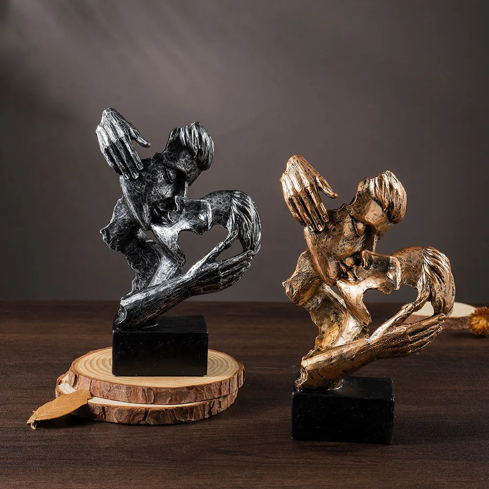 Vilead Couple Statue Lover Sculptures Tabletop Shelf Decor Anniversary Wedding Gift Home Interior Contemporary Mantel Bookshelf