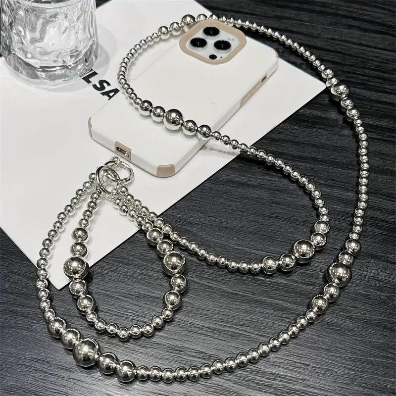 Holiday party gifts for friends and family, long silver bead hanging rope, phone case, bag, pendant Jonine’s Corner