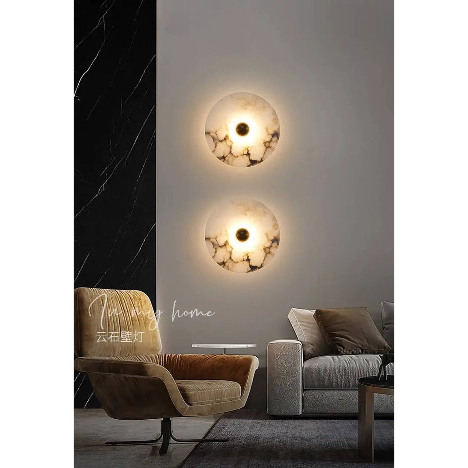 Marble Wall Sconce — Luxury Stone Wall Lamp for Living Room, Bedroom & Bathroom