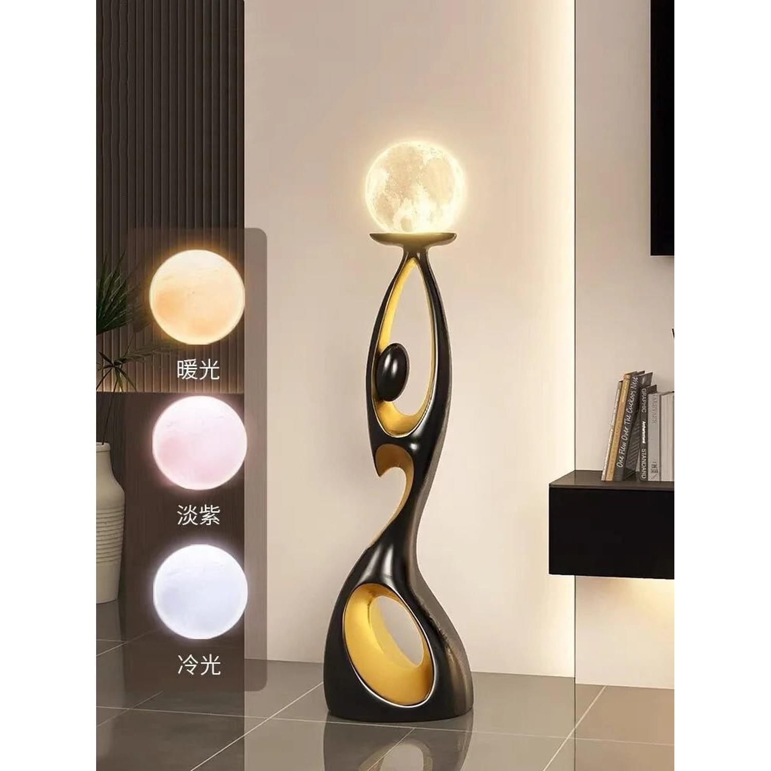 Movement Frozen in Time — Resin Floor Sculpture with Ambient Light