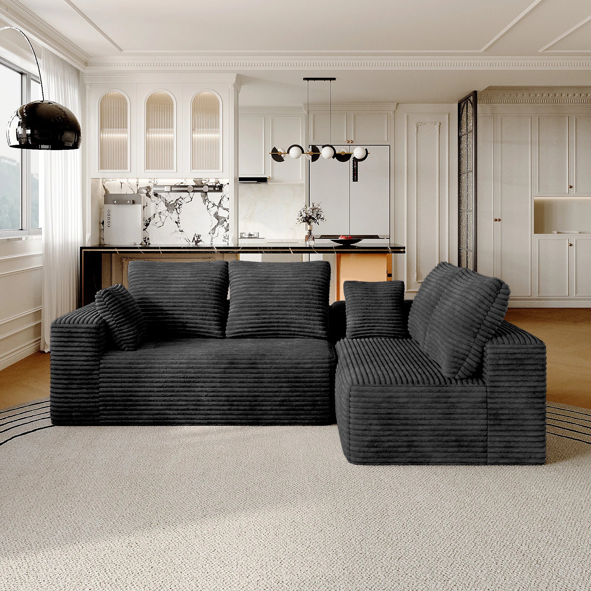 Sink Into Sunday — Sdorens 104" Cloud Sectional with L-Shape Chaise