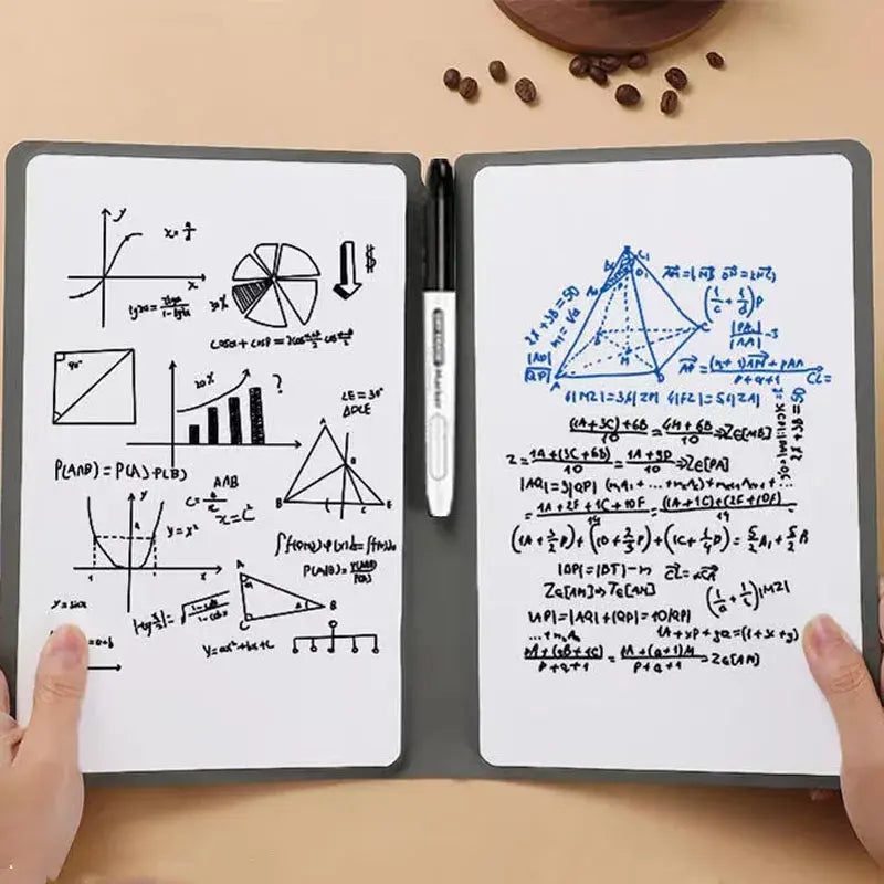 Write It, Wipe It, Repeat — Reusable Whiteboard Set with Blue Pen & Eraser