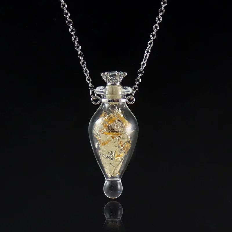 Fashion Glass Perfume Essential Oil Bottle Pendants DIY Women&