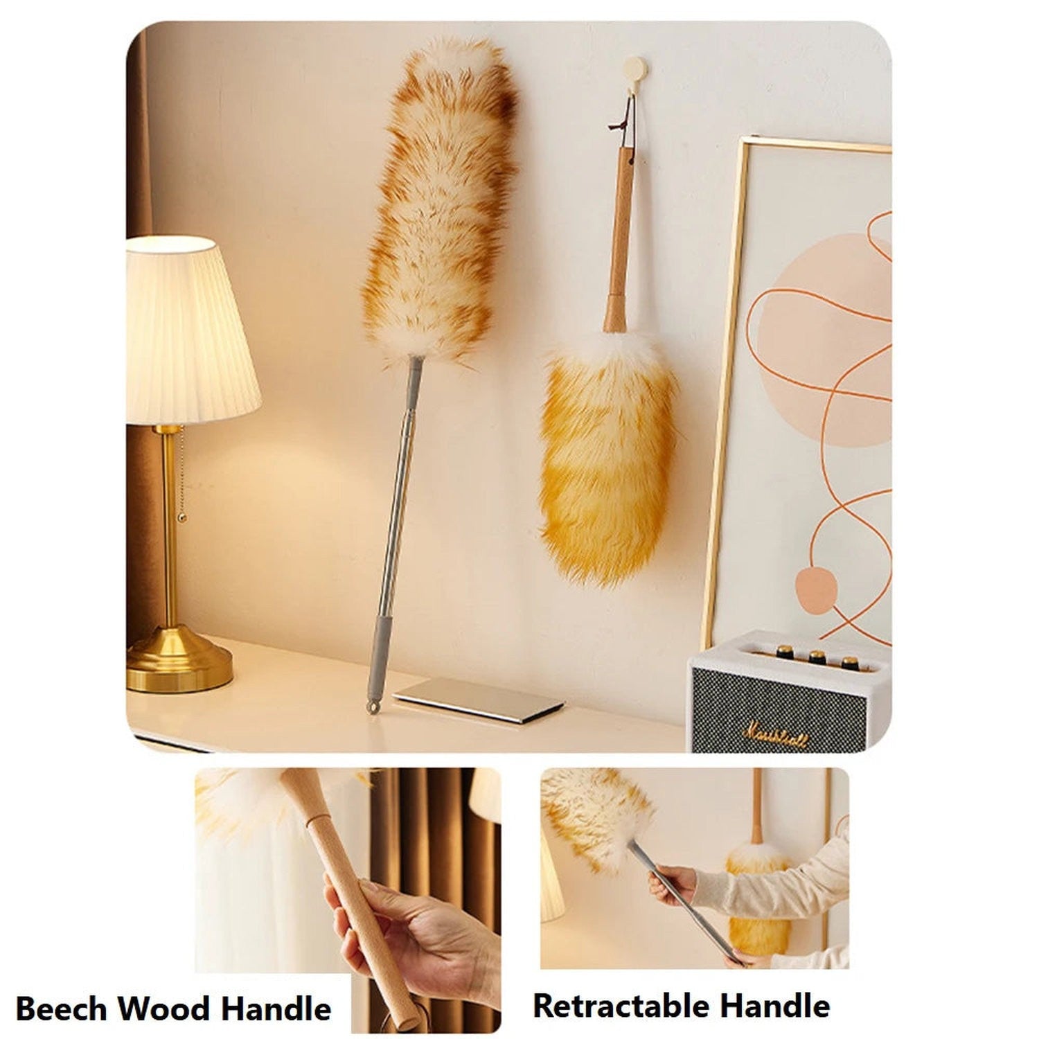 Natural Feather & Wool Duster