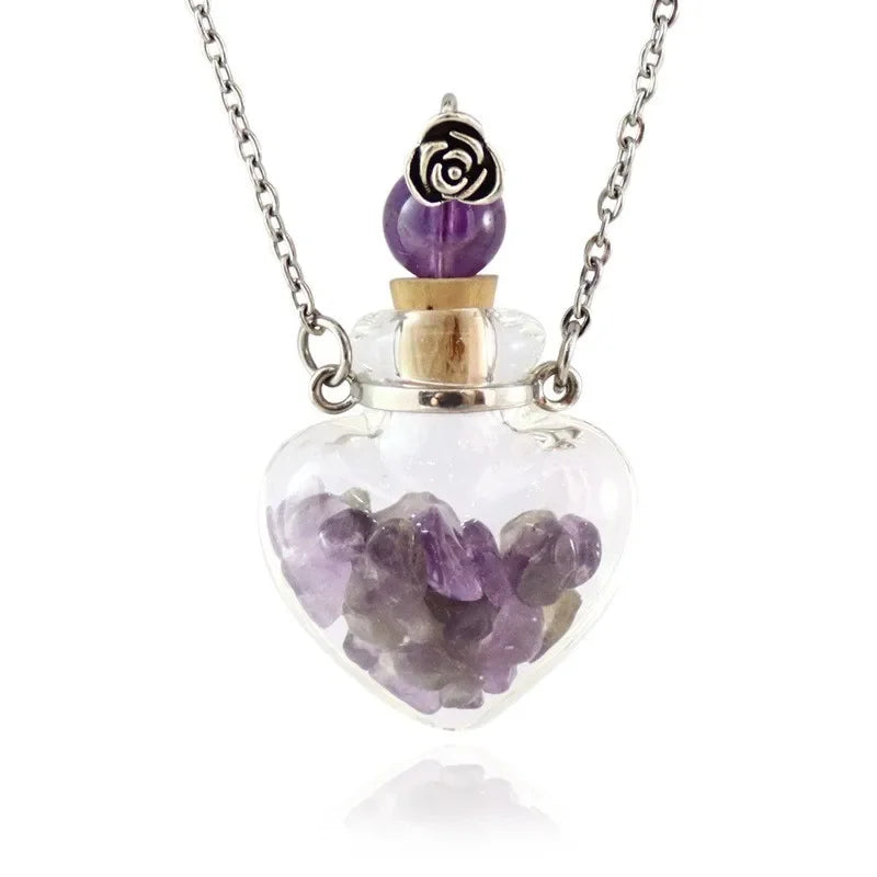 Fashion Glass Perfume Essential Oil Bottle Pendants DIY Women&