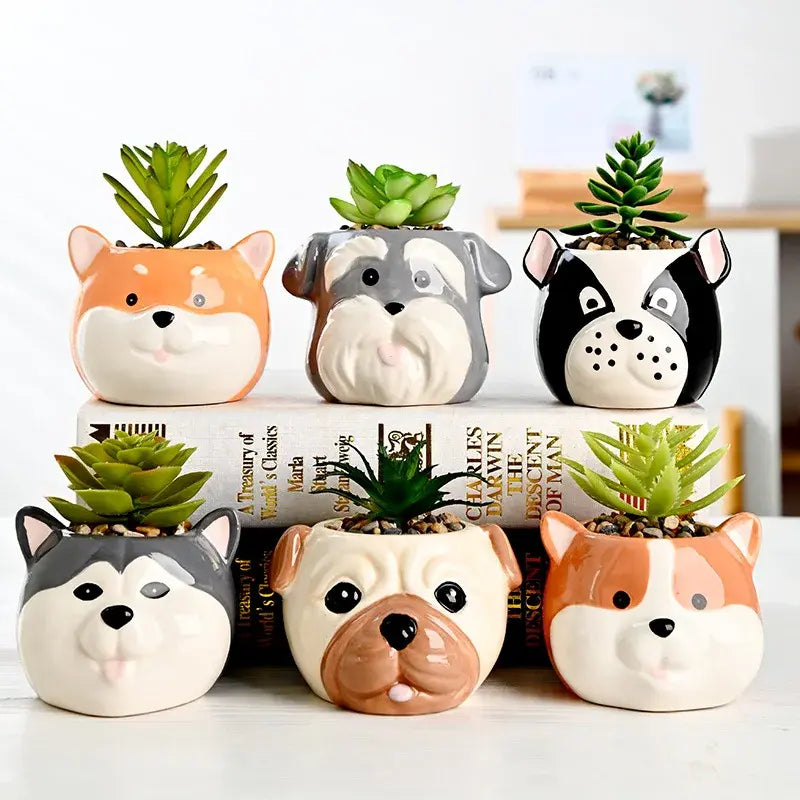 The Little Character — Ceramic Animal Succulent & Plant Pot for Desk or Shelf