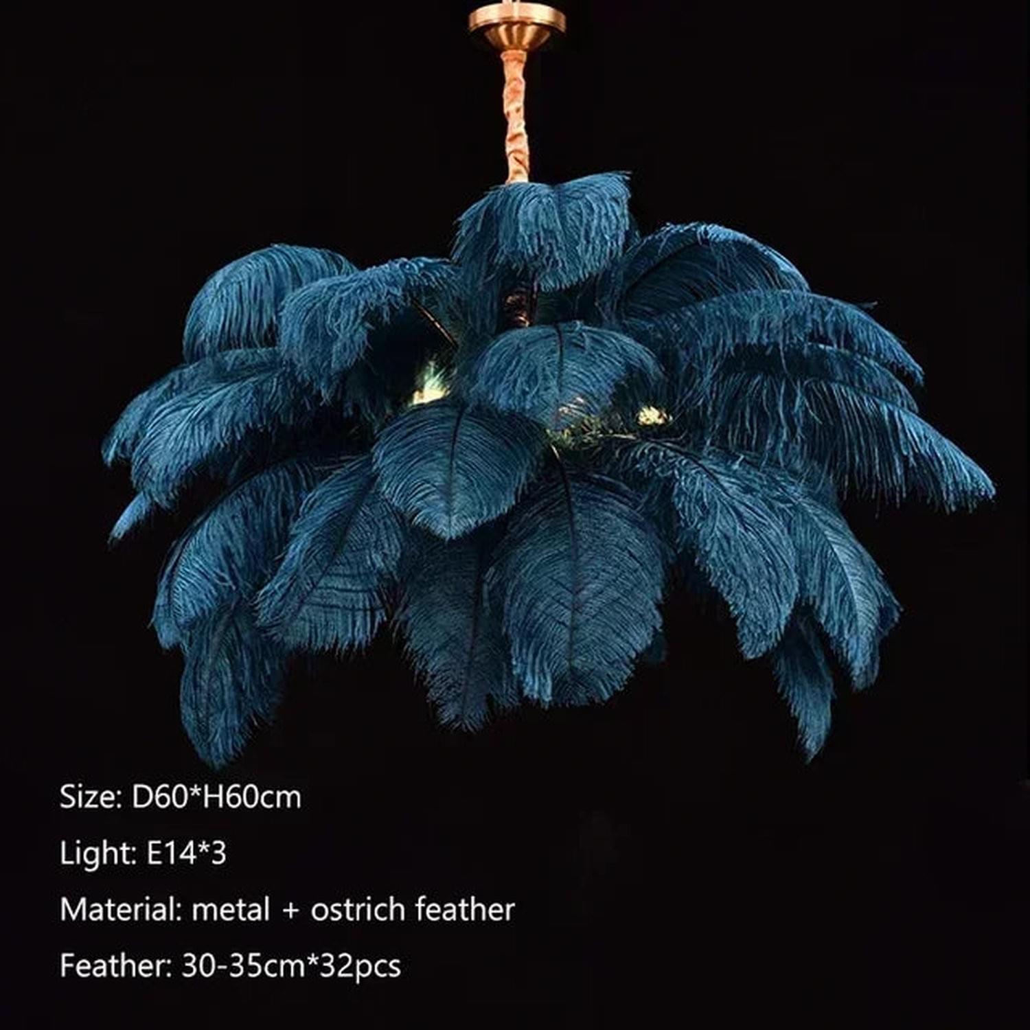 Soft Power — Nordic Ostrich Feather Chandelier for Bedroom & Living Room