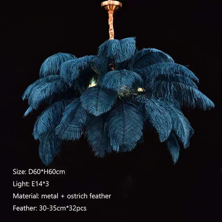 Soft Power — Nordic Ostrich Feather Chandelier for Bedroom & Living Room