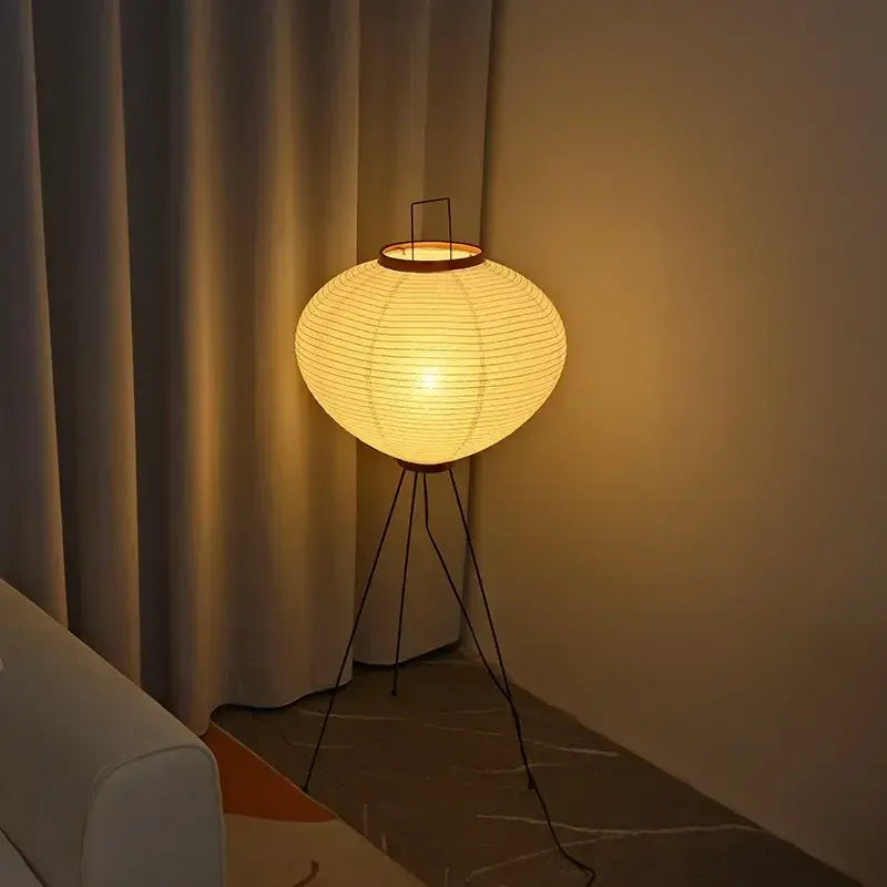 Noguchi Akari Rice Paper Floor Lamp — Wabi-Sabi Standing Light