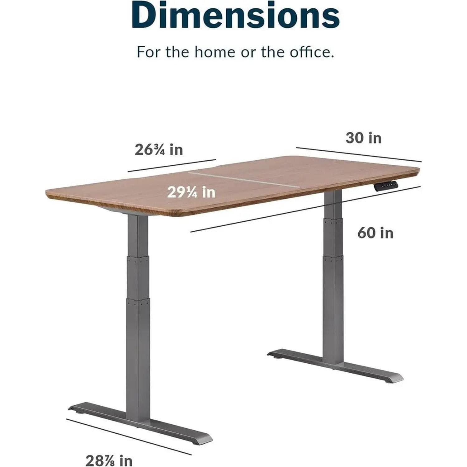 60x30 Electric Standing Desk with Dual Motor & Memory Presets