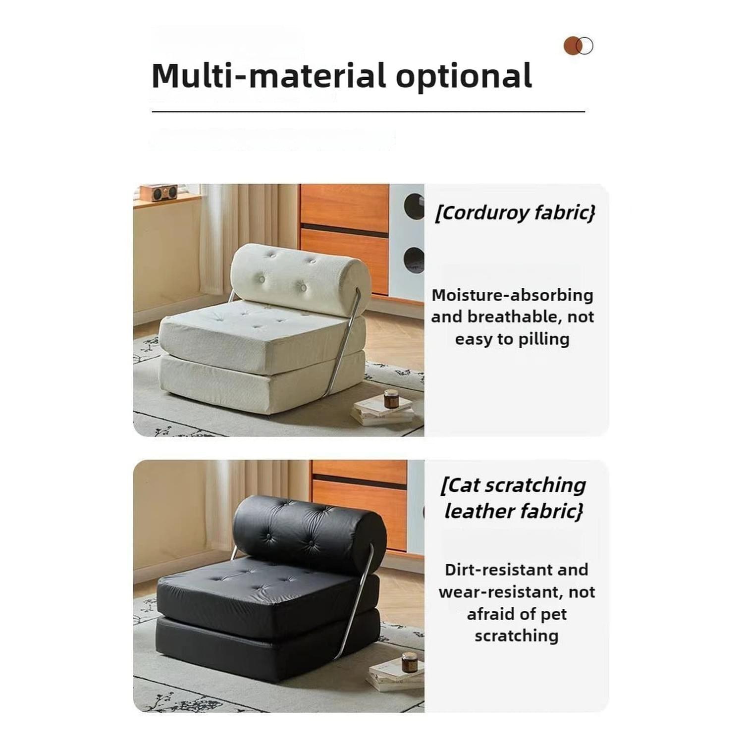 Foldable Nordic Sofa Bed — 1-Person Lazy Sofa for Bedroom & Living Room