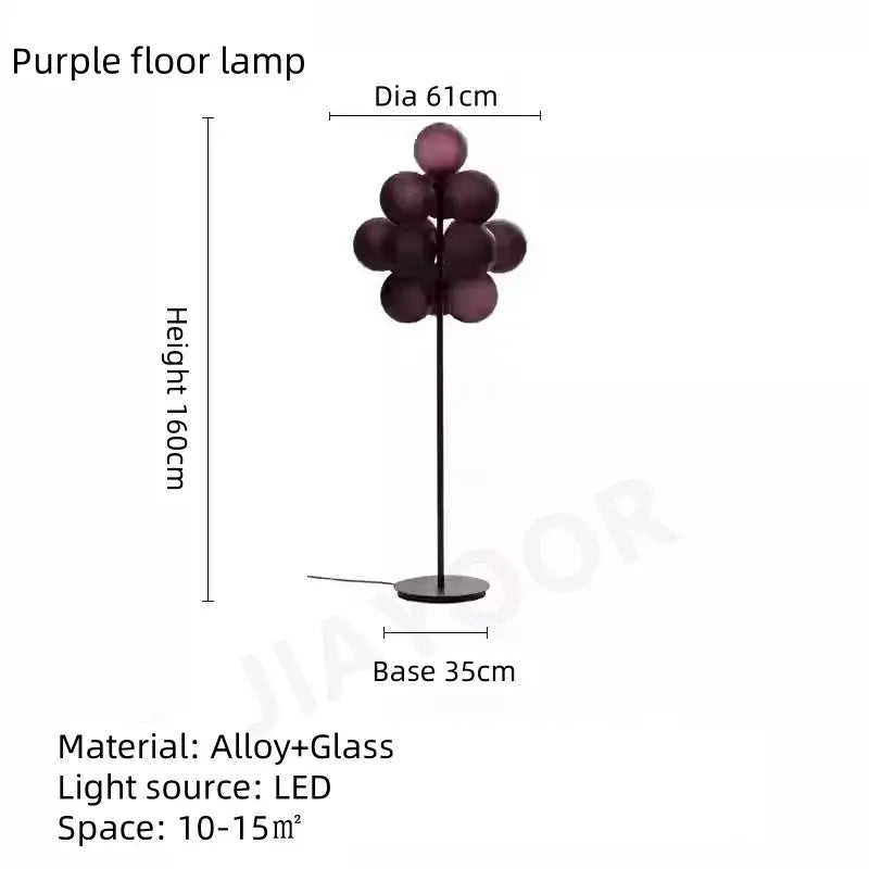 The Grape Cluster — Sculptural Glass Floor Lamp with Warm LED Glow