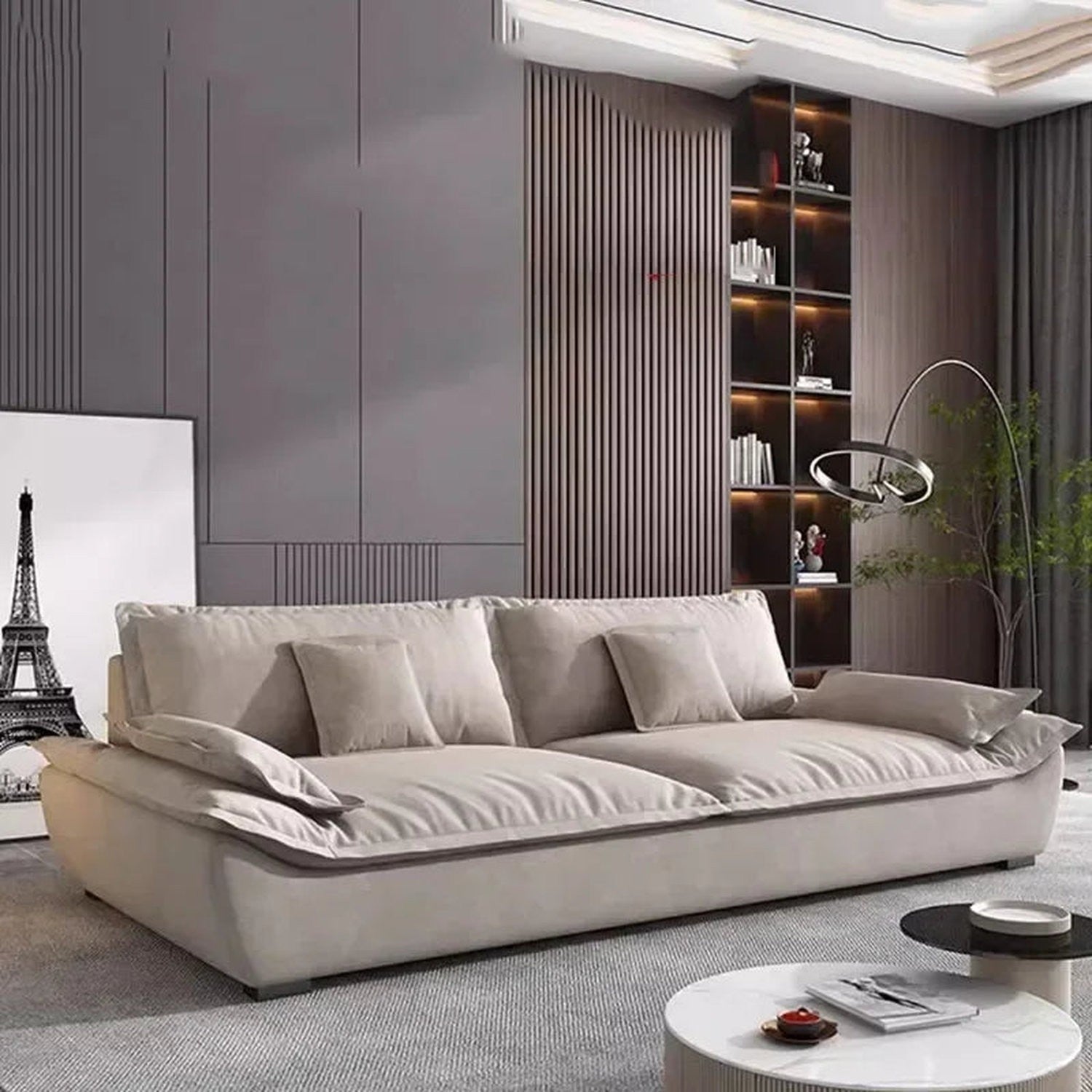 Luxury Genuine Leather Sofa — Designer Modular Living Room Seating