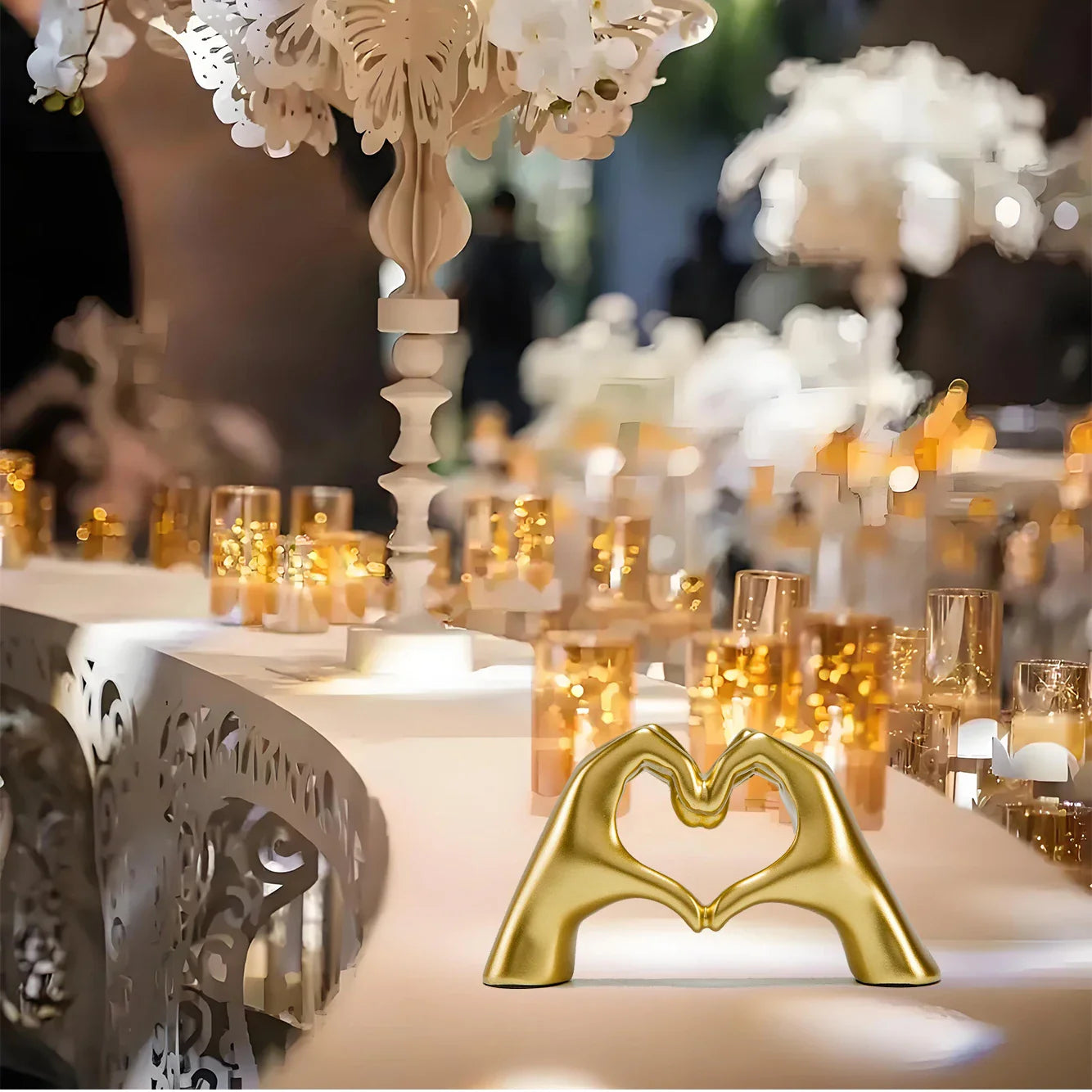 1pc Love Gesture Sculpture Desktop Decoration Heart Hand Nordic Light Luxury Crafts Can be given as a romantic gift for couple Jonine’s Corner