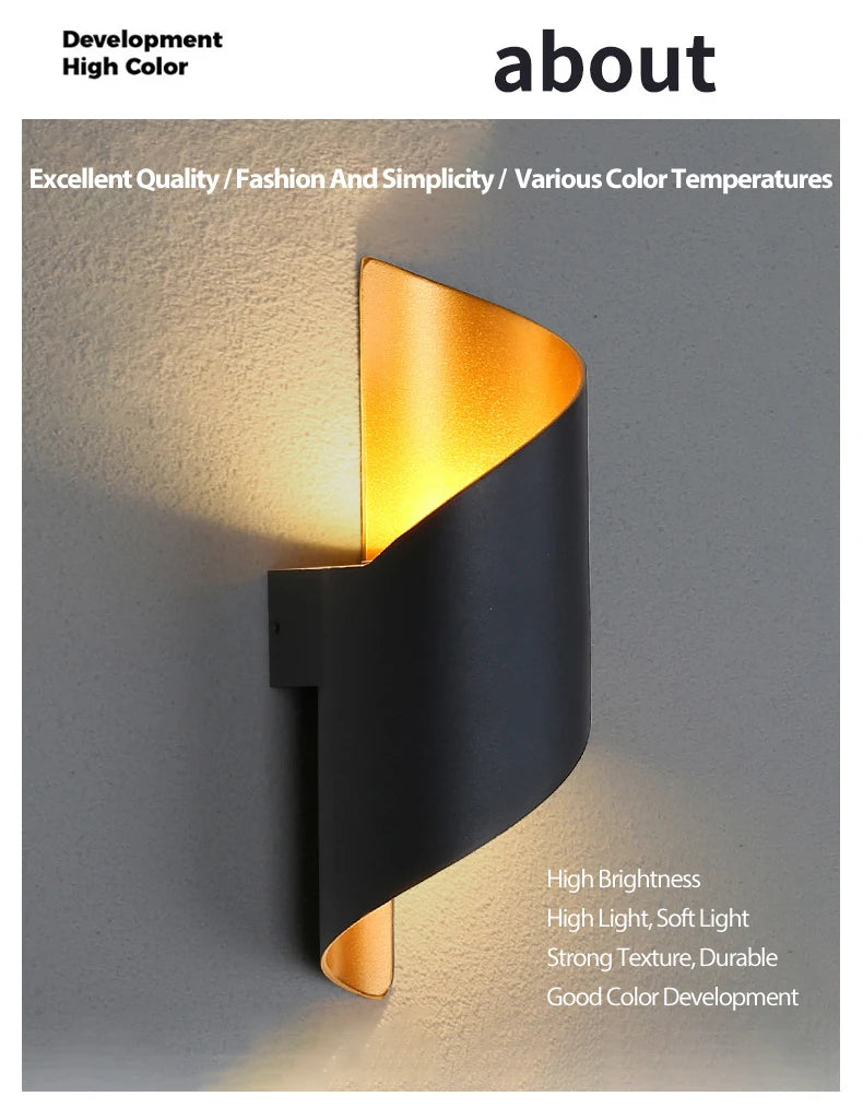 Spiral LED Wall Light — Nordic Modern Indoor & Outdoor Sconce