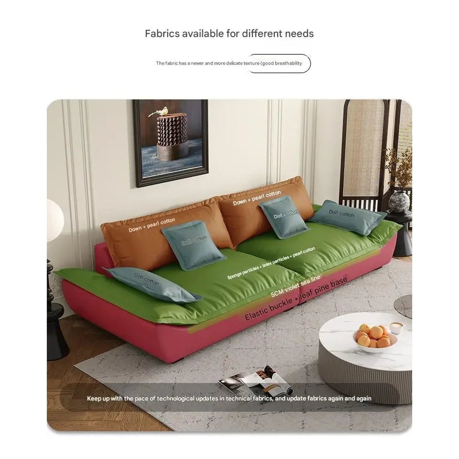 Luxury Genuine Leather Sofa — Designer Modular Living Room Seating