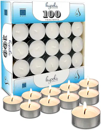 The Quiet Glow — Unscented Tea Light Candles, 100-Pack