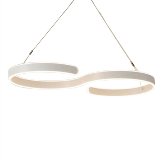 Acrylic LED swirl light fixture close-up detail - contemporary home decor