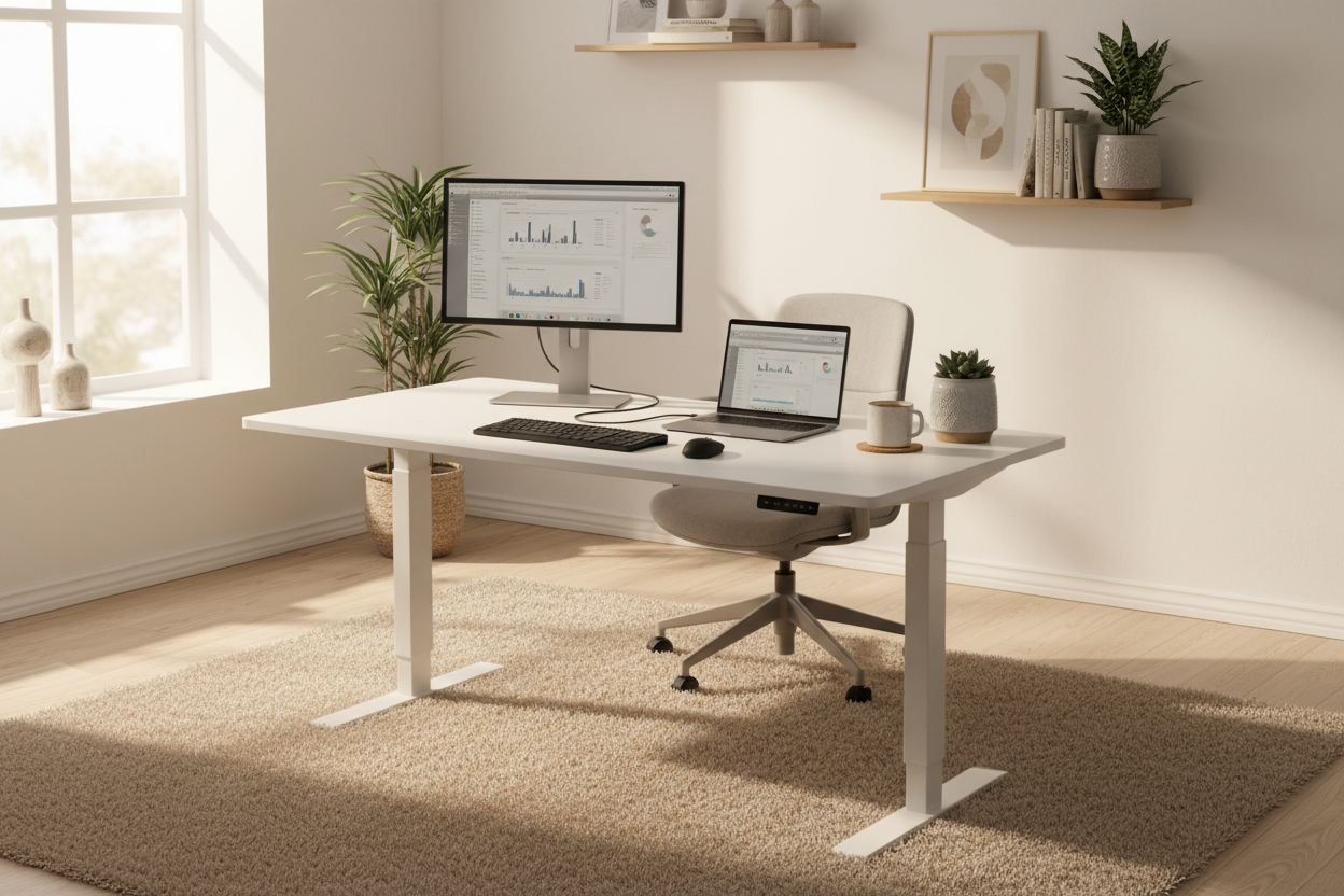 EC9 Standing Desk Home Office Setup