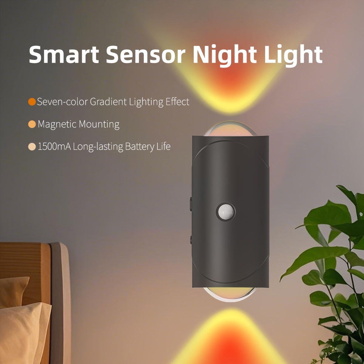 LED Motion Sensor Wall Sconce Night Light, Set of 2