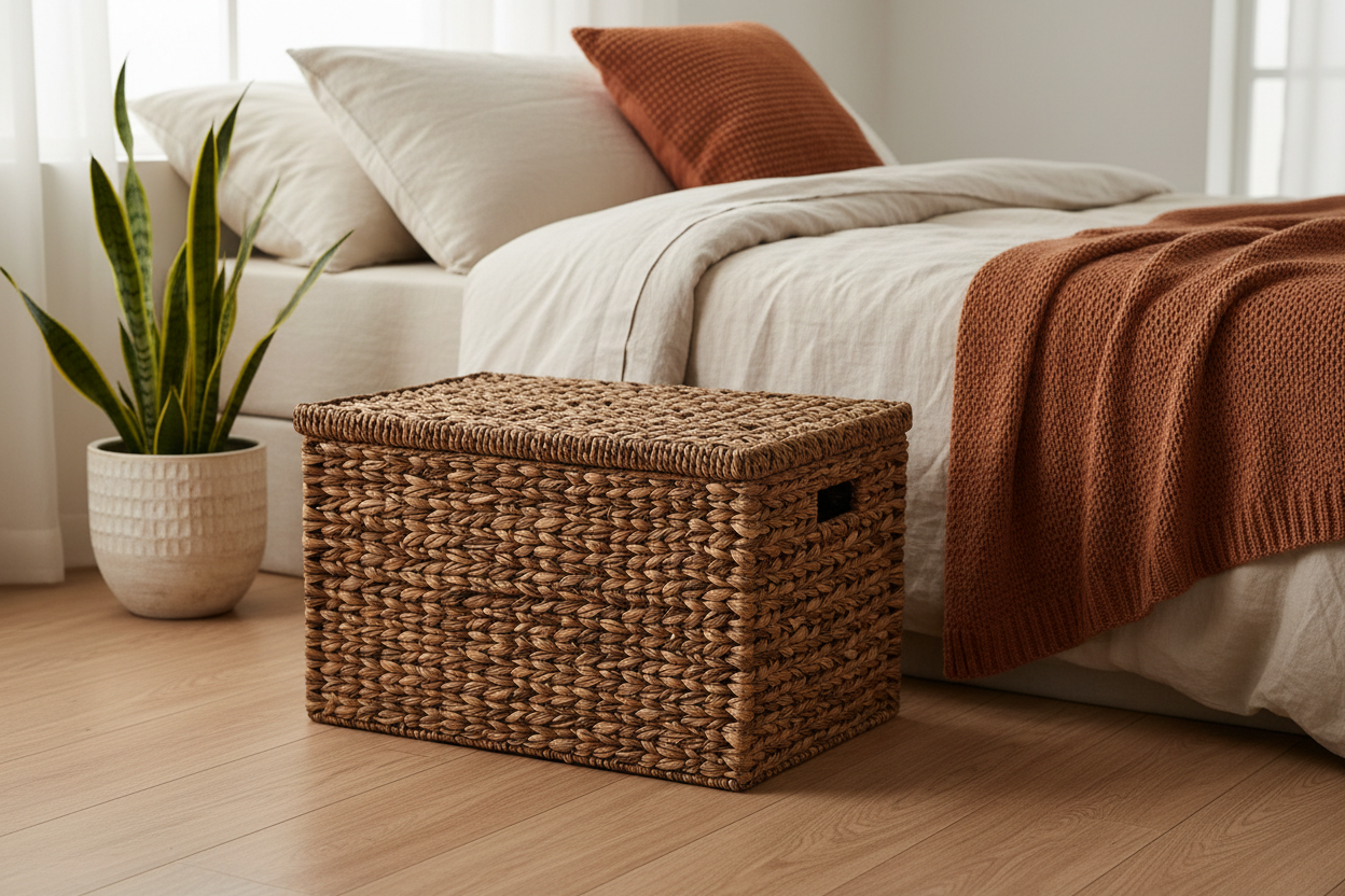 Hyacinth Rectangular Basket - Lifestyle