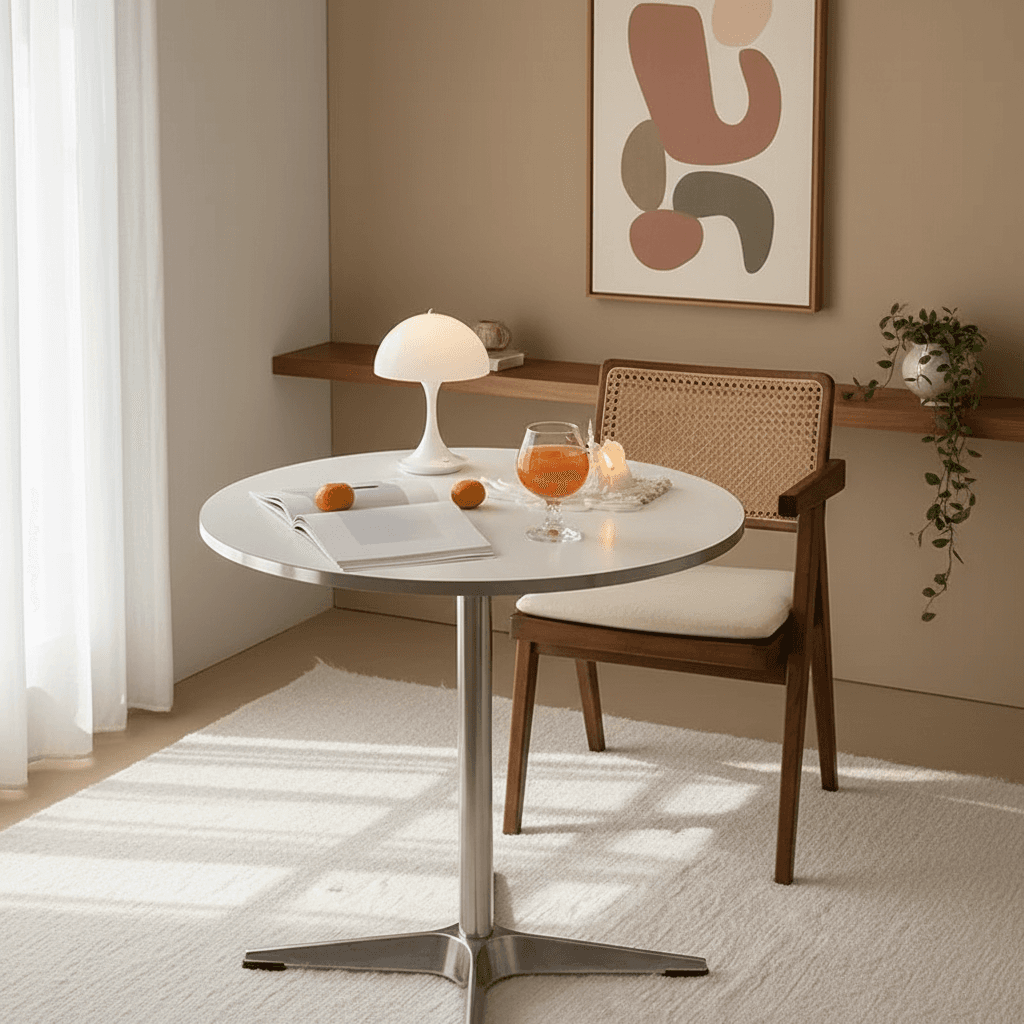 Sit in Style — Luxury Small Round Dining Table with Gold Metal Legs