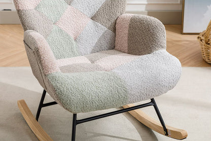 Modern Patchwork Rocking Chair  Macaron Edition