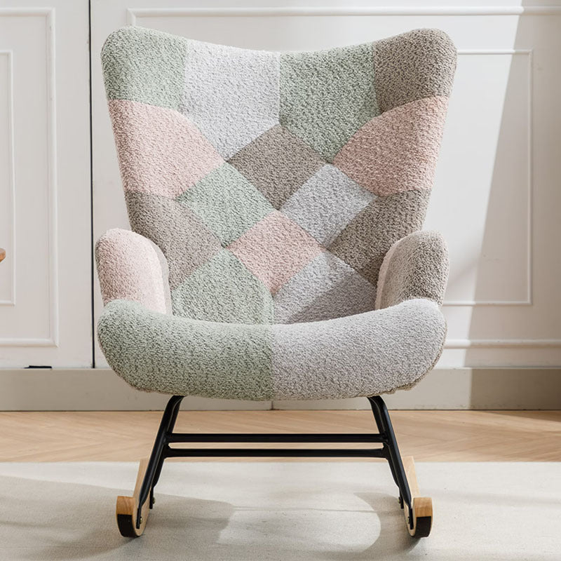 Modern Patchwork Rocking Chair  Macaron Edition