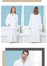 Terry Robe Women 100% Cotton Bathrobe Lovers Brown Robes Men Bathrobe Solid Towel Fleece Long Sleepwear Bridesmaid Robe White Jonine’s Corner