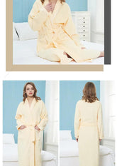 Terry Robe Women 100% Cotton Bathrobe Lovers Brown Robes Men Bathrobe Solid Towel Fleece Long Sleepwear Bridesmaid Robe White Jonine’s Corner