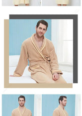 Terry Robe Women 100% Cotton Bathrobe Lovers Brown Robes Men Bathrobe Solid Towel Fleece Long Sleepwear Bridesmaid Robe White Jonine’s Corner