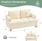 Beige Chenille Sleeper Sofa Three-Seater Loveseat Set-1