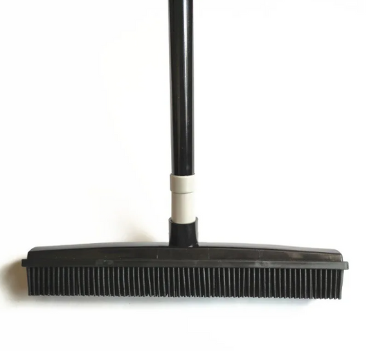 Pet Hair Removal Broom & Mop — Rubber Bristle Floor Cleaner for Dog & Cat Hair