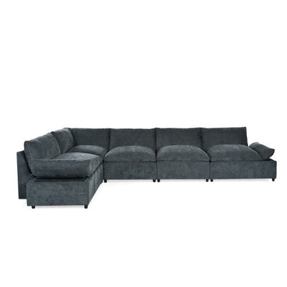 Modular Deep Gray Sectional Sofa with Storage