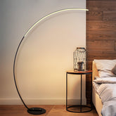 RGBW curve floor lamp lifestyle - contemporary living room floor lighting
