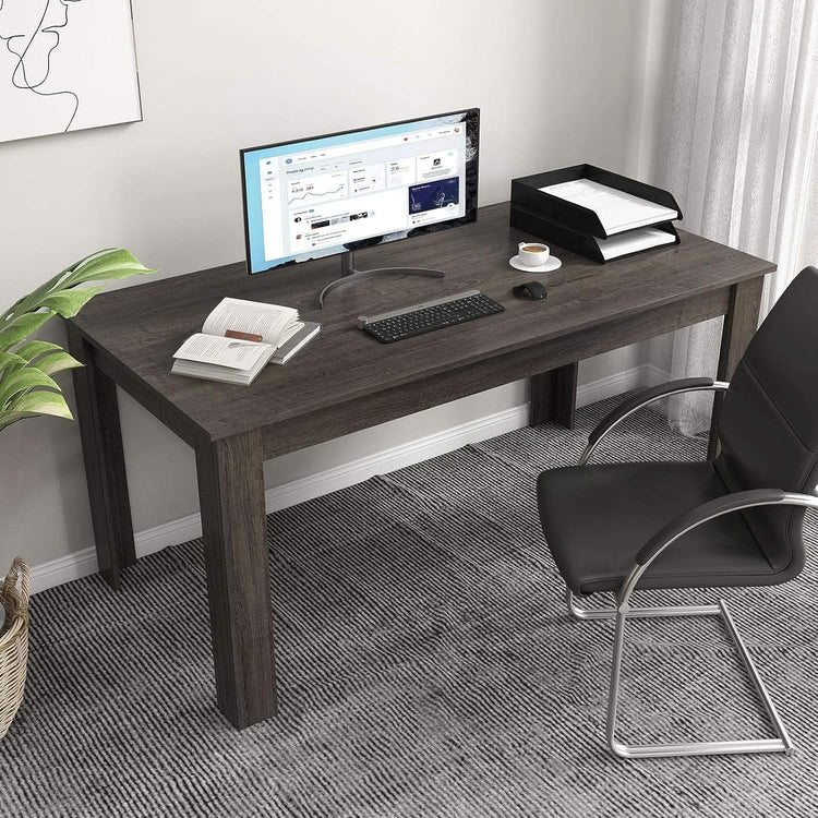 63 Inch Wood Dining Table For 4 To 6 People Grey Ideal For Dining Room-4