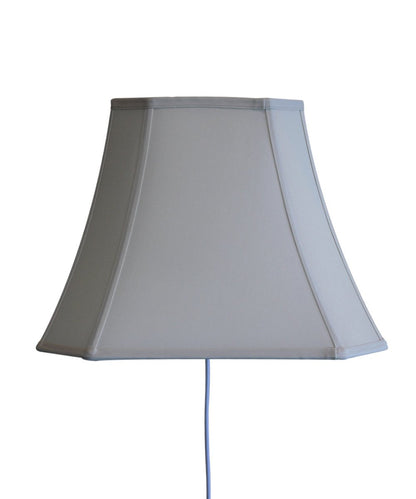 Plug-in wall sconce with floating shade - eggshell finish detail