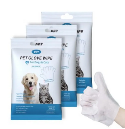 Pet Cleaning Gloves & Wipes — Grooming & Bathing Set for Dogs & Cats