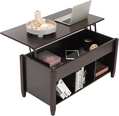 The Table That Does More  Lift Top Coffee Table with Hidden Compartment &amp; Open Shelves