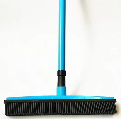 Pet Hair Removal Broom & Mop — Rubber Bristle Floor Cleaner for Dog & Cat Hair