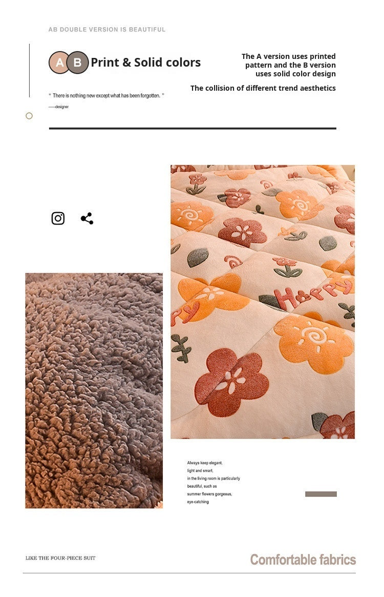 Lamb Fleece Blanket Winter Comforter Thickened Quilts Double-sided Velvet Warm Quilt Single Double Dormitory Milk Fleece Core Jonine&