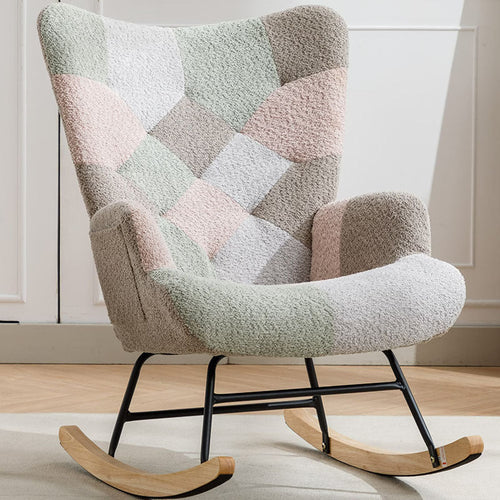 Modern Patchwork Rocking Chair  Macaron Edition