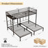 Obsidian Black Triple Bunk Bed with Built-In Charging Station — 3 Twin Beds Jonine&