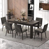 63 Inch Wood Dining Table For 4 To 6 People Grey Ideal For Dining Room-3