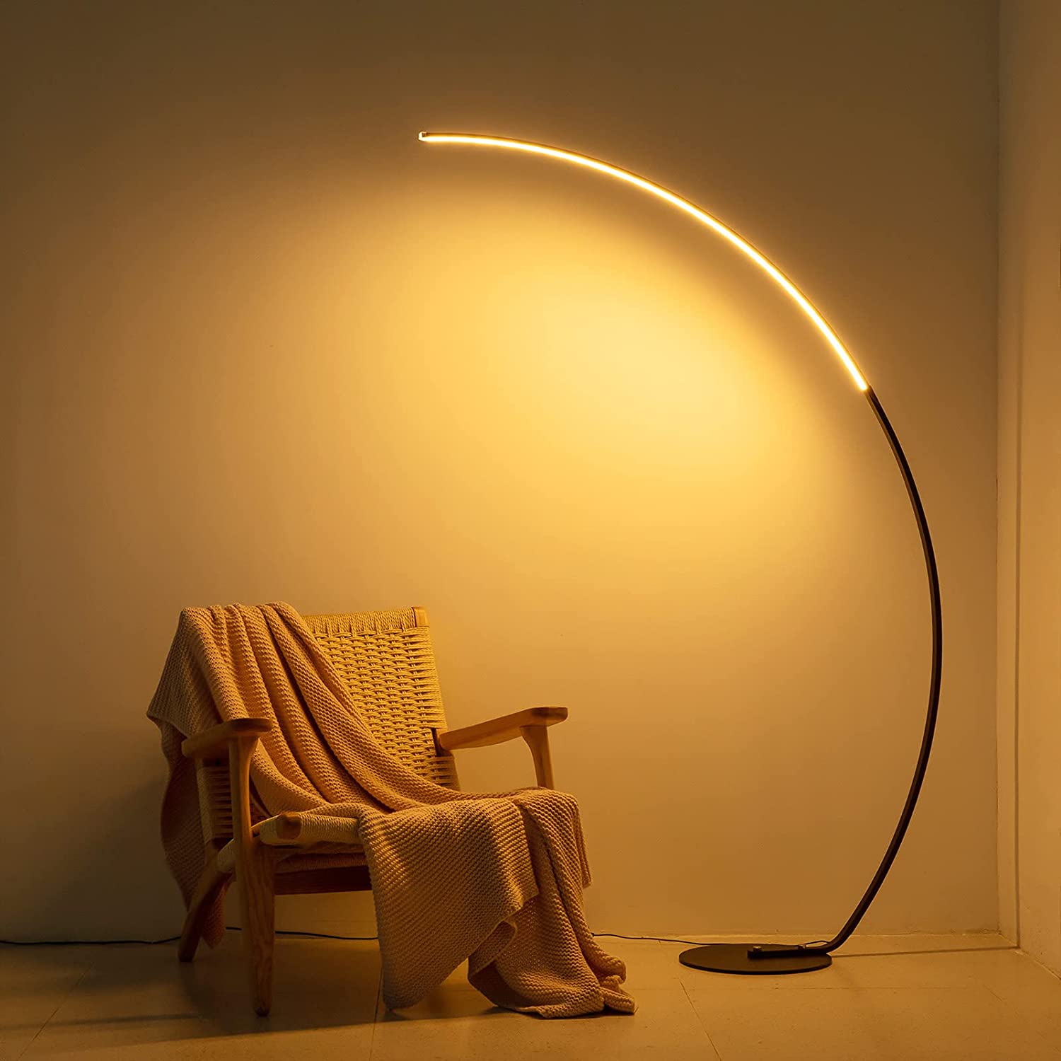 RGBW modern curve floor lamp new version - color changing LED living room light