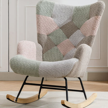 Modern Patchwork Rocking Chair  Macaron Edition