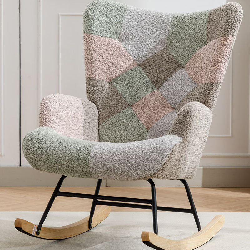 Modern Patchwork Rocking Chair  Macaron Edition