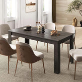63 Inch Wood Dining Table For 4 To 6 People Grey Ideal For Dining Room-2