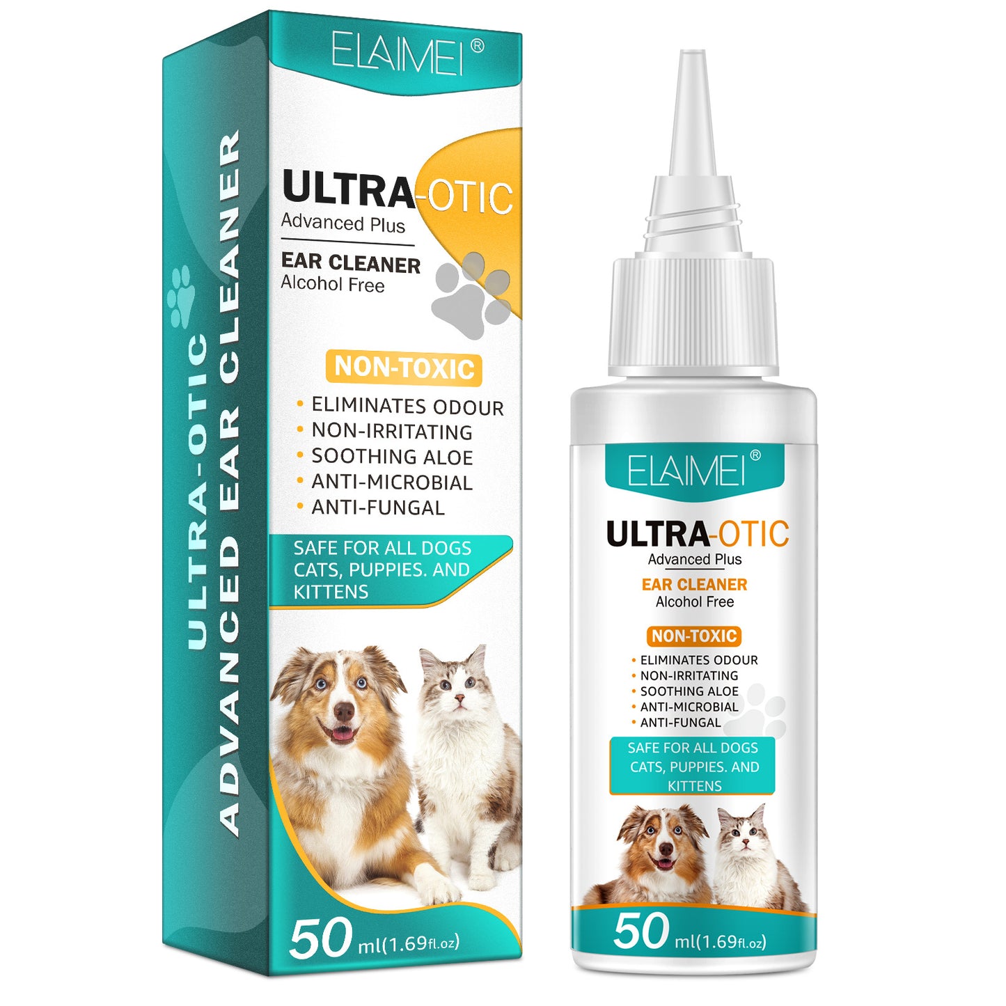 Pet Ear Cleaner Solution 50ml — Gentle Ear Care for Dogs & Cats